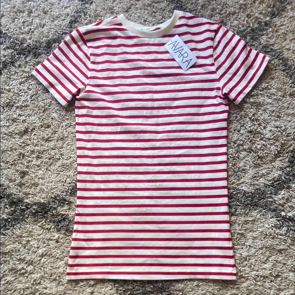 NWT Ellison Avara Red and White Stripe Mini Dress